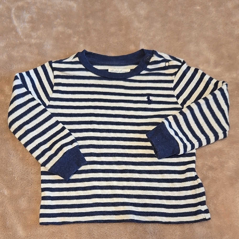 Navy Striped Kids Shirt